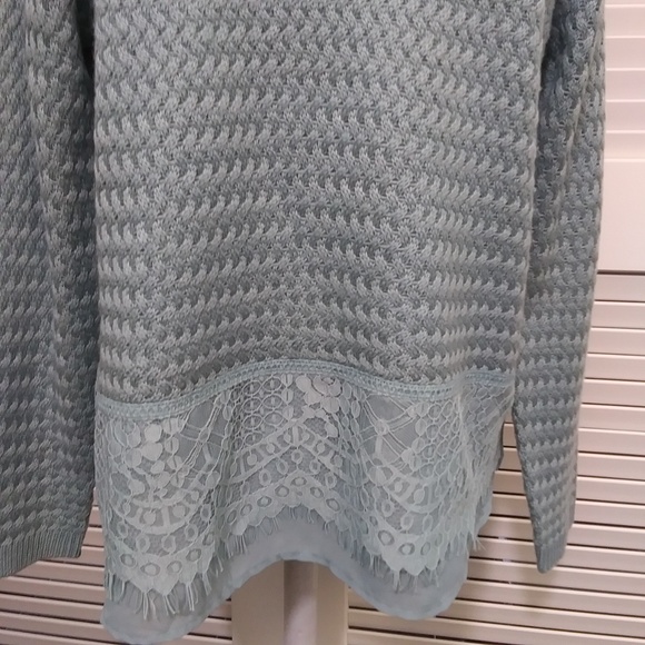 Anne French Long Sleeve Sweater with Lace Detail - Picture 2 of 8